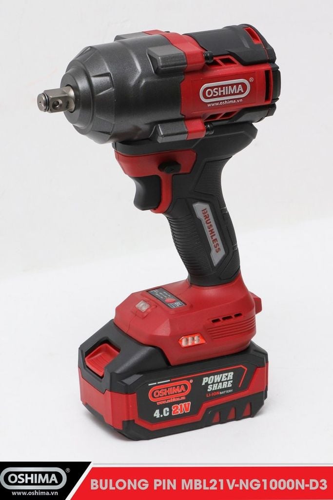 Súng Mở bu lông pin lithium Oshima MBL21V-NG1000N-D3 kèm pin, sạc