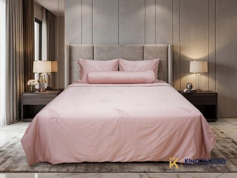 Bộ chăn ga Nature Home Standard Tencel Cotton Dương Xỉ Hồng