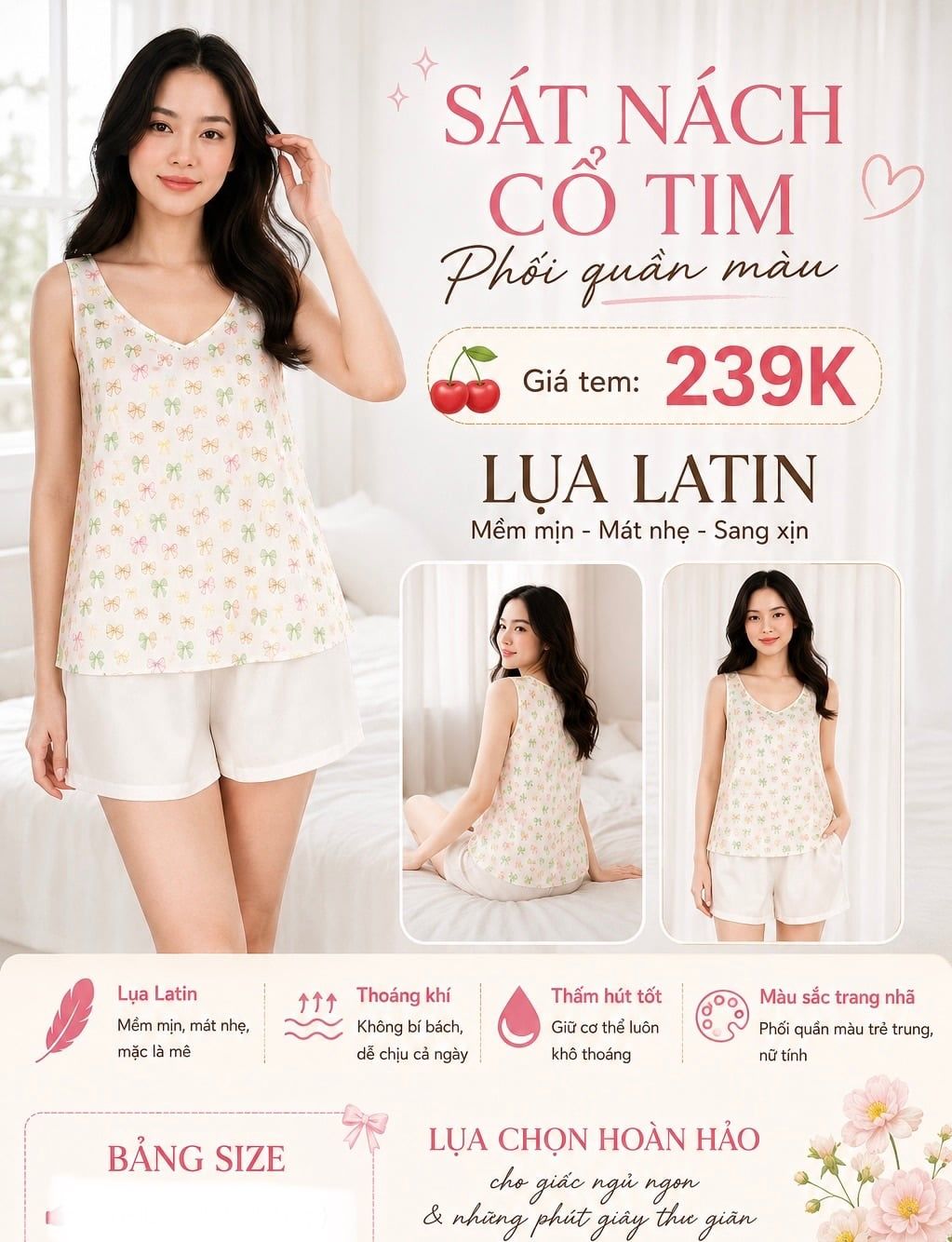  Bộ lụa latin đùi sát nách 