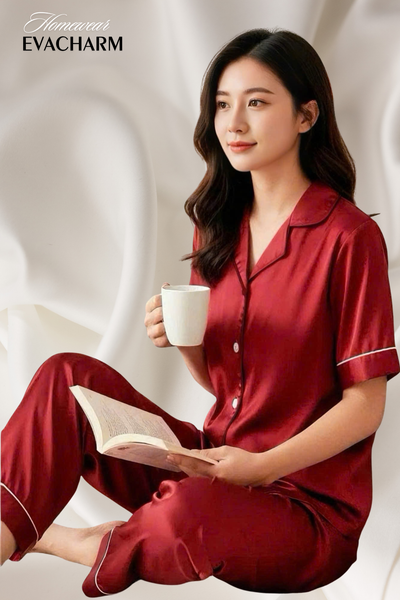  Bộ lụa Satin Pyjama trơn 