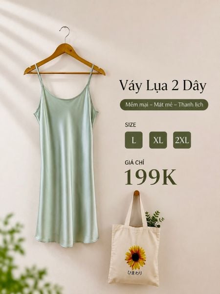  Váy lụa hai dây 