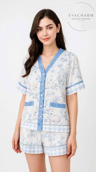  Bộ đùi mặc nhà tay ngắn chất lụa Pháp mát mịn 