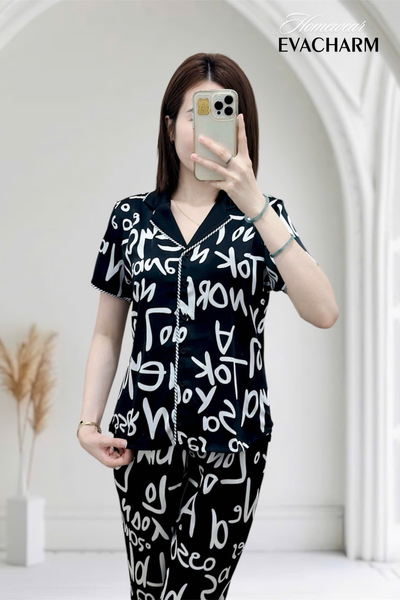  Bộ lụa Pijama tay ngắn quần dài 