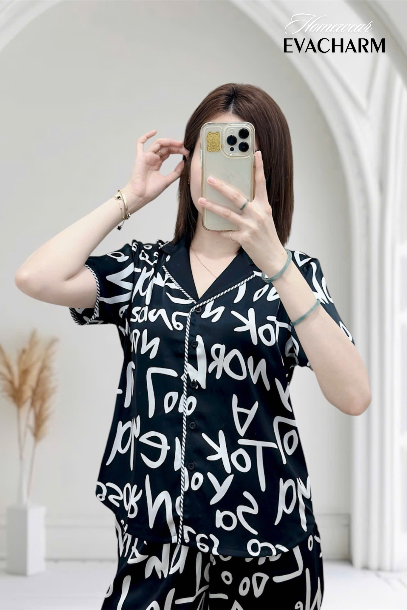  Bộ lụa Pijama tay ngắn quần dài 