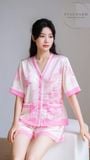  Bộ đùi mặc nhà tay ngắn chất lụa Pháp mát mịn 