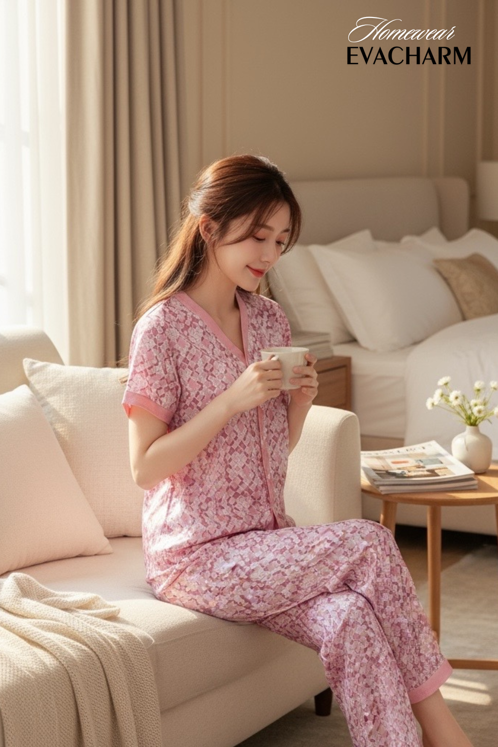  Bộ lụa Pháp cao cấp Cổ Y Hoạ Tiết 