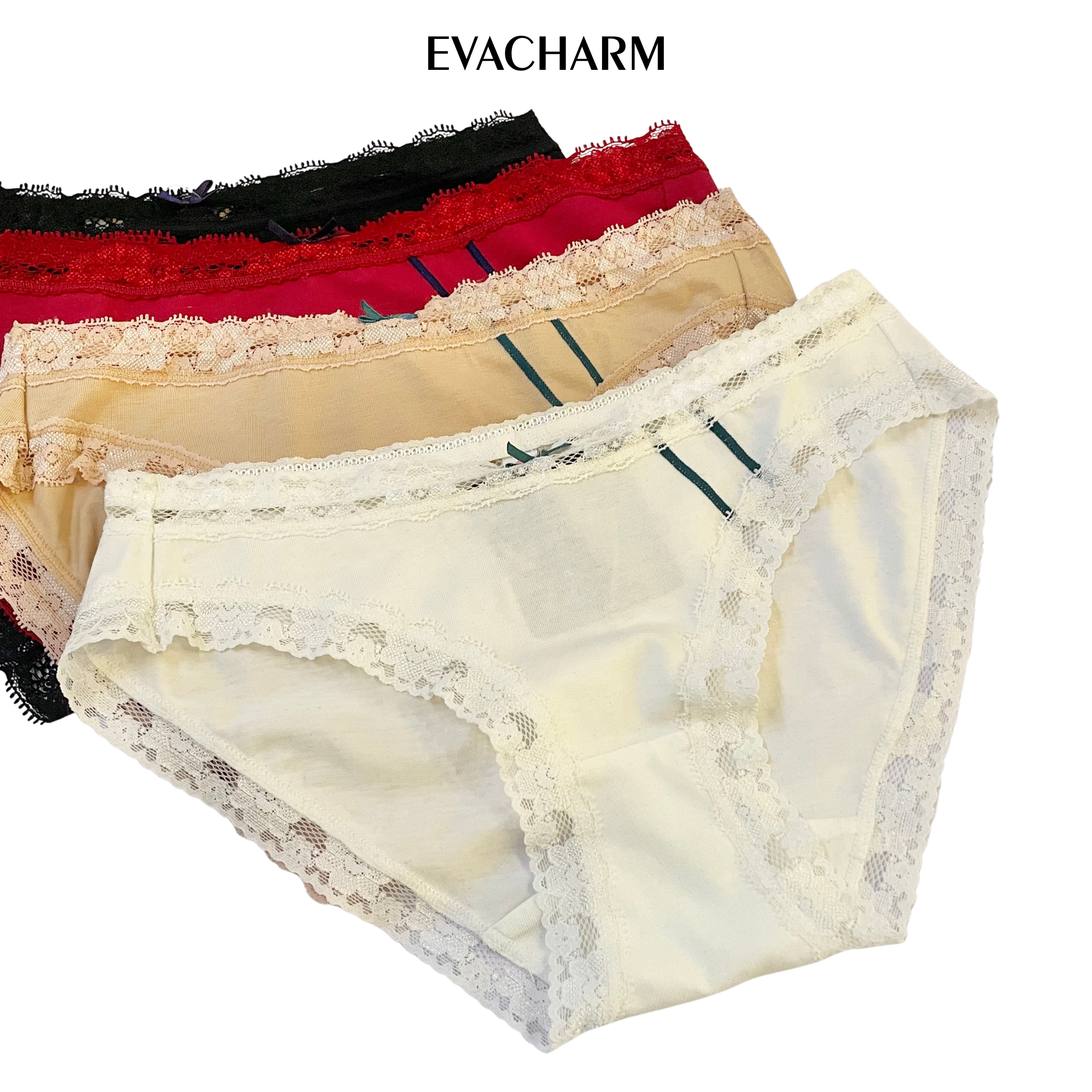  Quần lót Cotton viền ren 