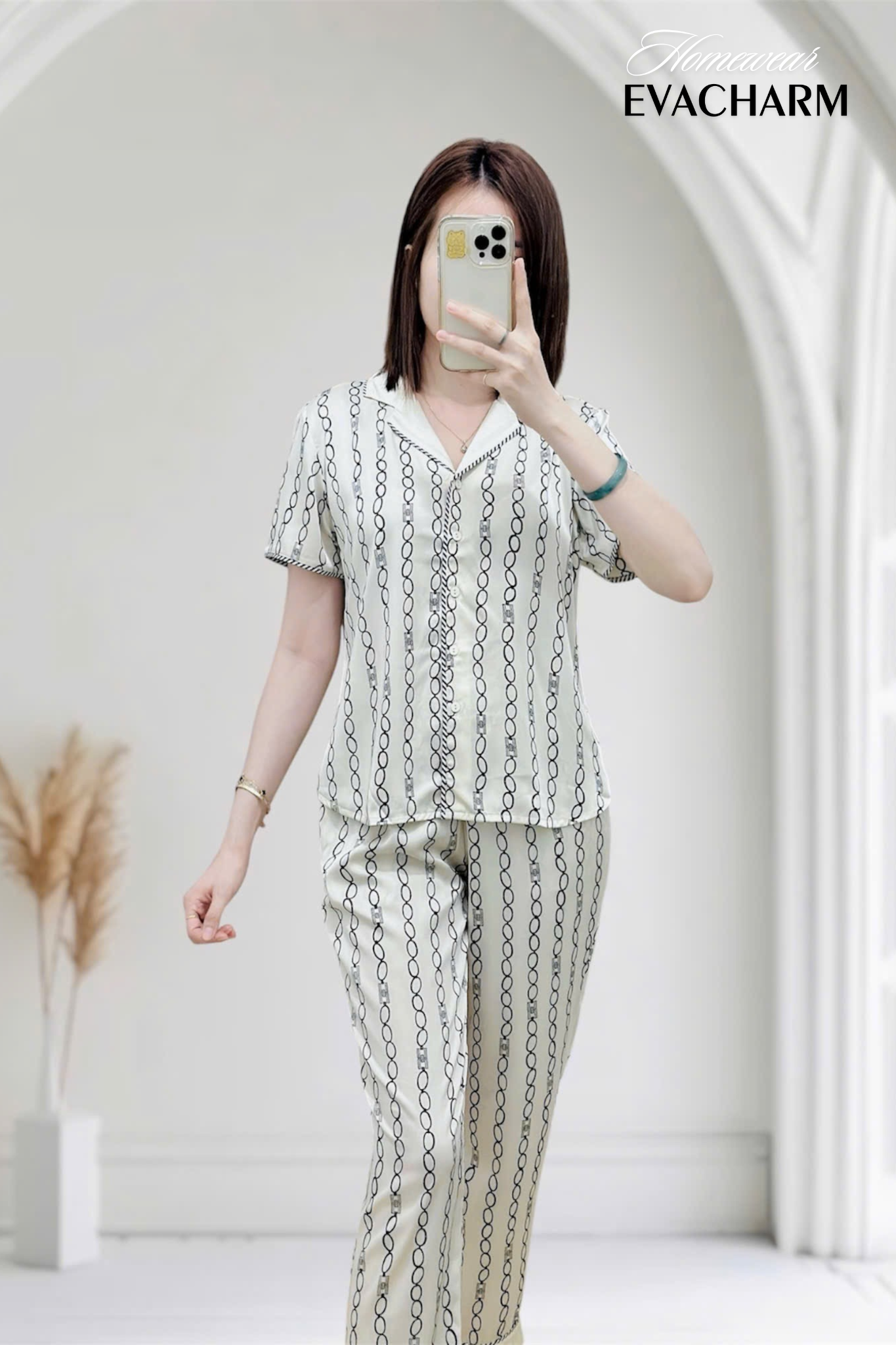  Bộ lụa Pijama tay ngắn quần dài 