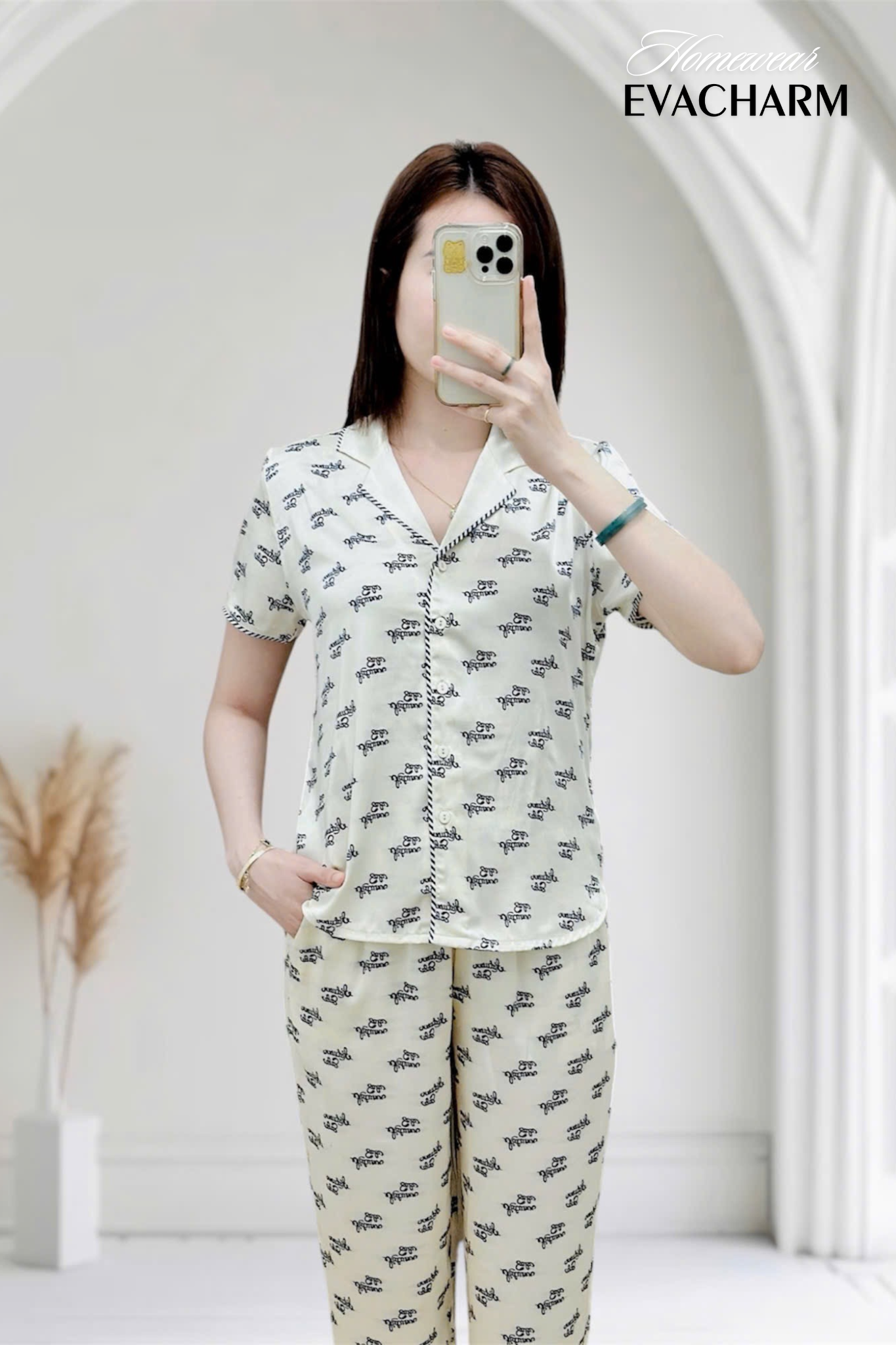  Bộ lụa Pijama tay ngắn quần dài 
