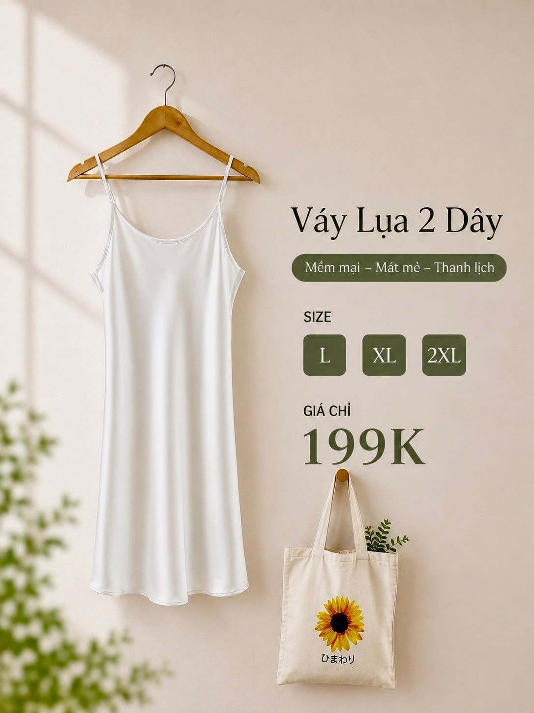  Váy lụa hai dây 