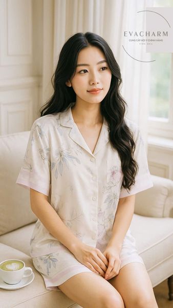  Bộ đùi mặc nhà tay ngắn chất lụa Pháp mát mịn 