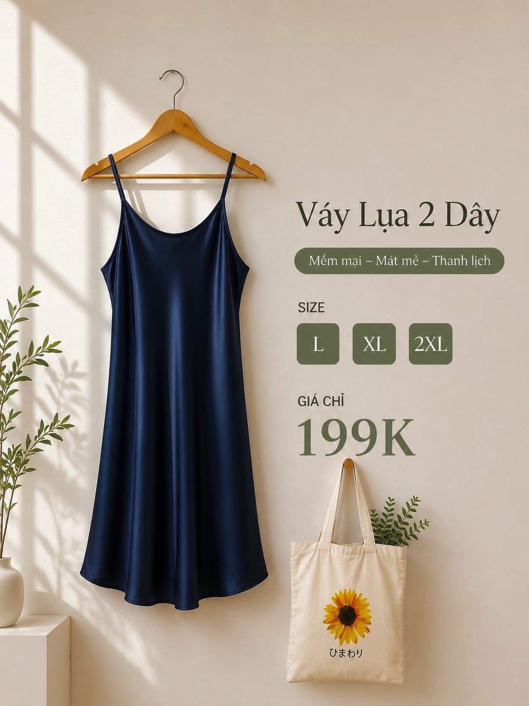  Váy lụa hai dây 