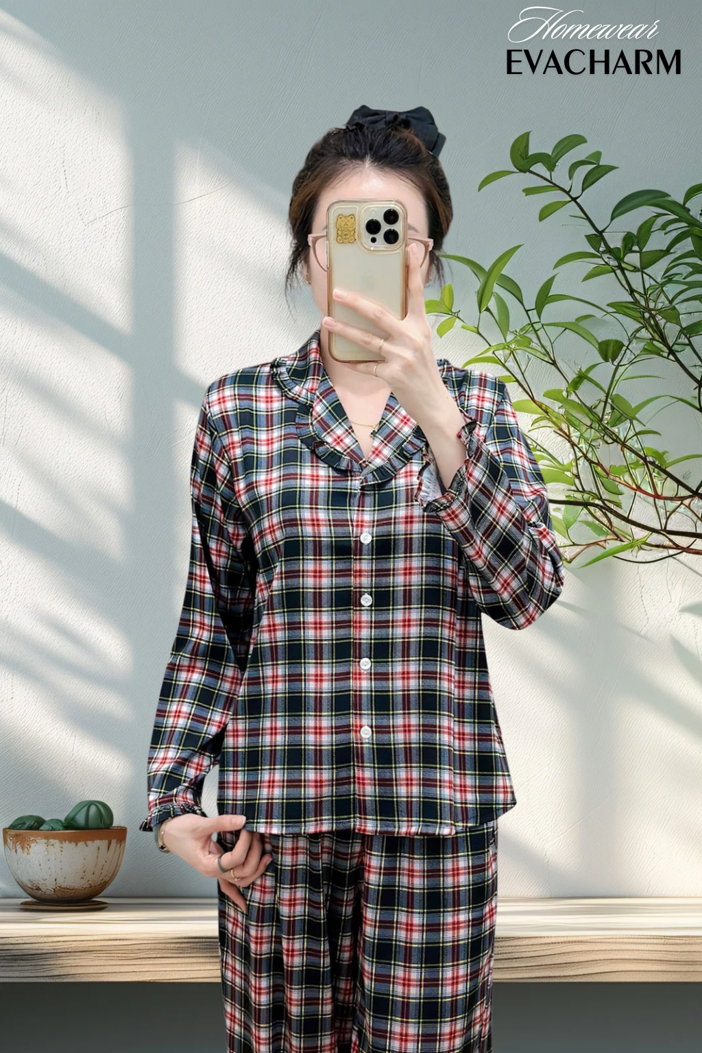  Bộ lụa Pháp Pijama cao cấp (sọc đen) 