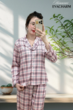  Bộ lụa Pháp Pijama cao cấp (sọc hồng) 