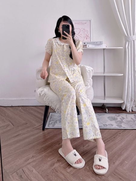  Bộ mặc nhà tay ngắn quần dài Kate hàn 