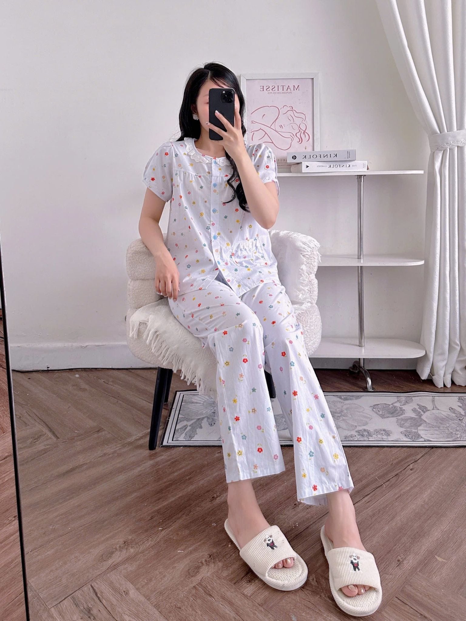  Bộ mặc nhà tay ngắn quần dài Kate hàn 