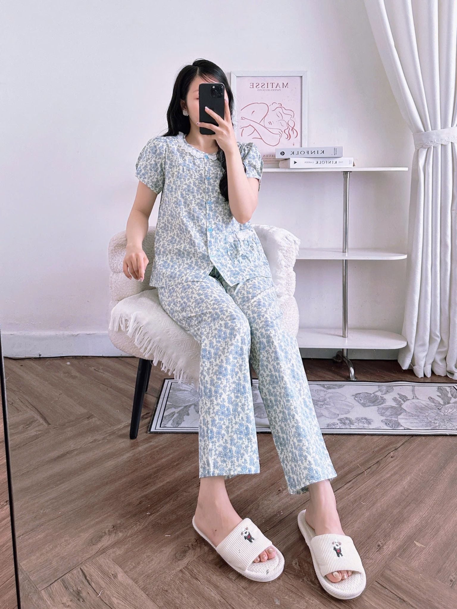  Bộ mặc nhà tay ngắn quần dài Kate hàn 