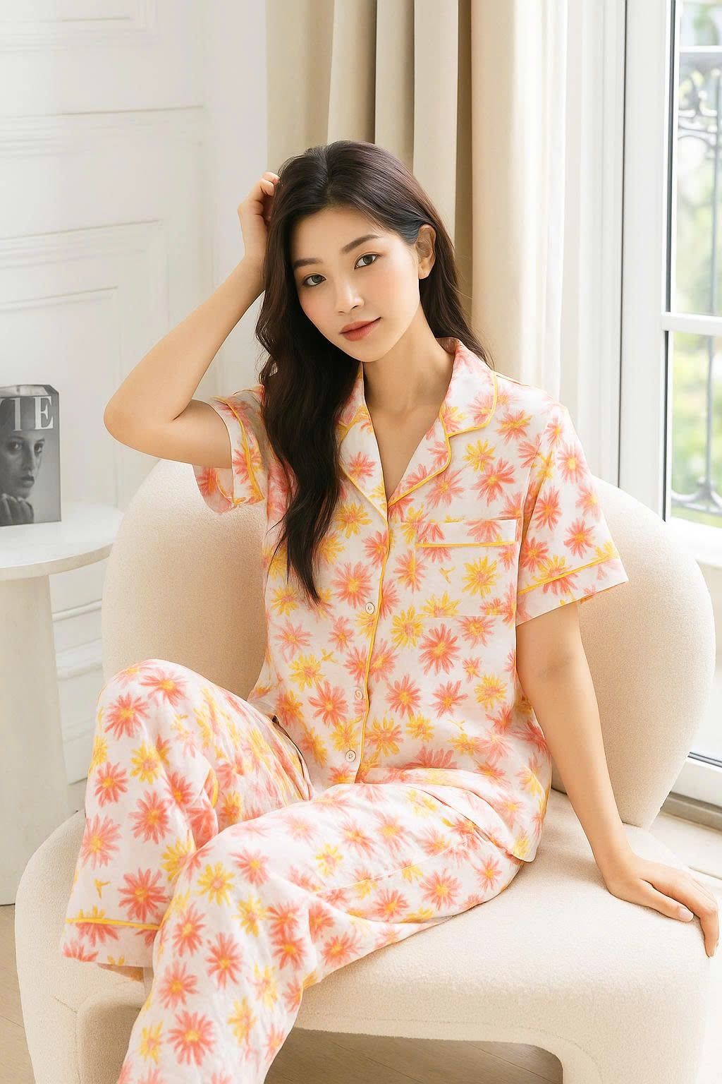  Bộ mặc nhà Pyjama Kate quần lỡ 8 tấc 