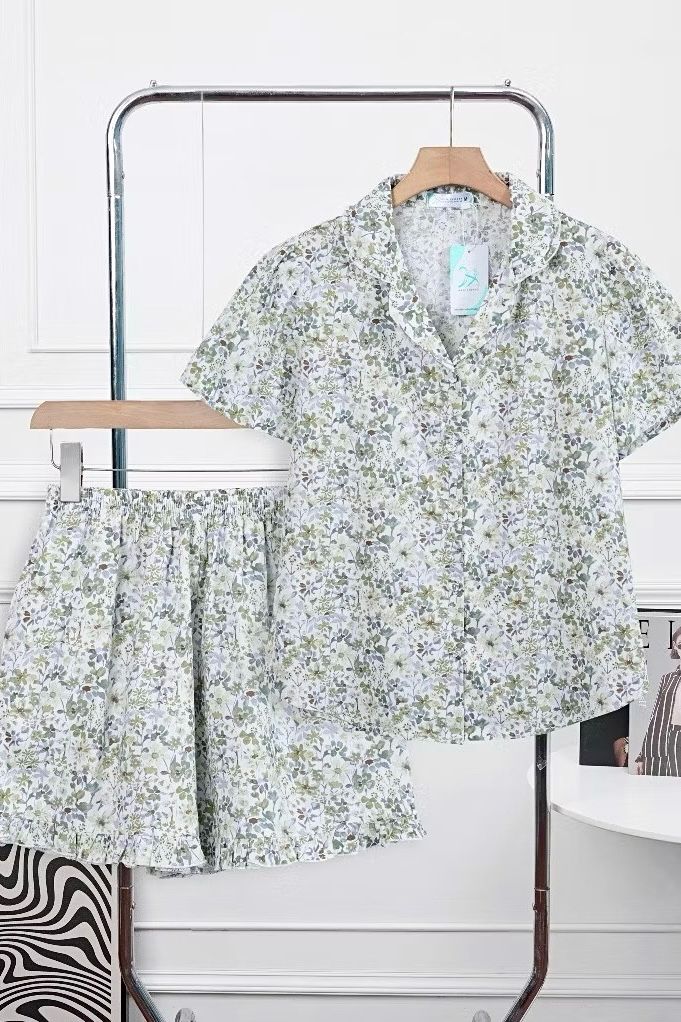  Bộ kate mặc nhà Pijama quần đùi tay ngắn 