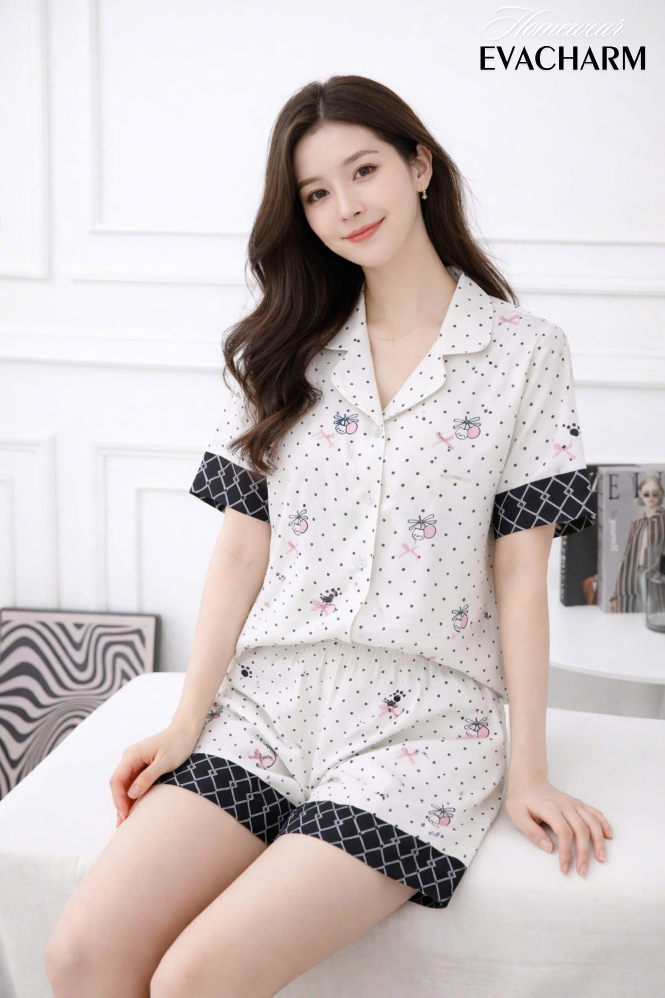  Bộ đùi mặc nhà tay ngắn chất lụa Pháp mát mịn 