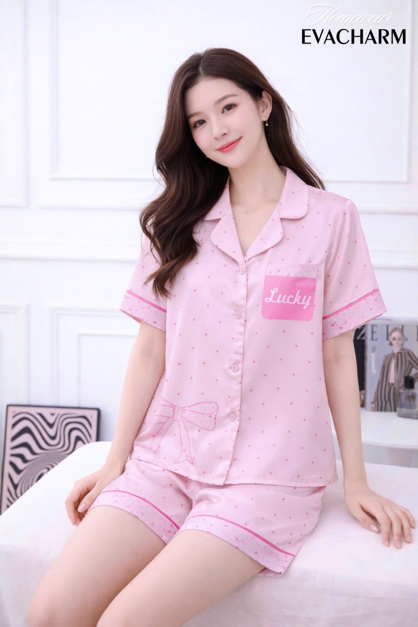  Bộ đùi mặc nhà tay ngắn chất lụa Pháp mát mịn 