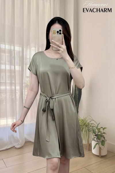  Váy ngủ lụa tay liền 