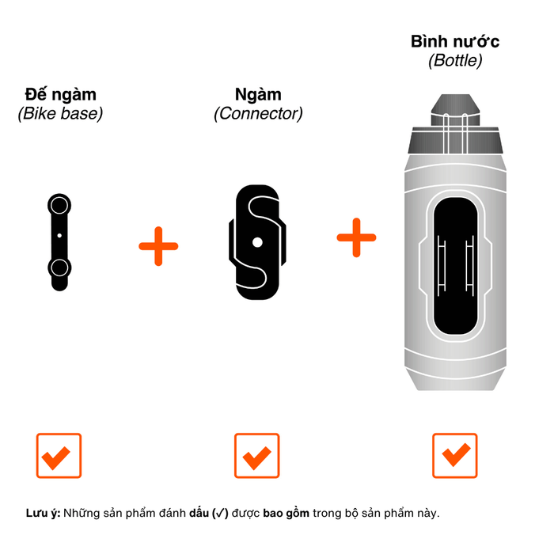 Bộ Gọng & Bình Xe Đạp FIDLOCK Twist bottle 590 + bike base