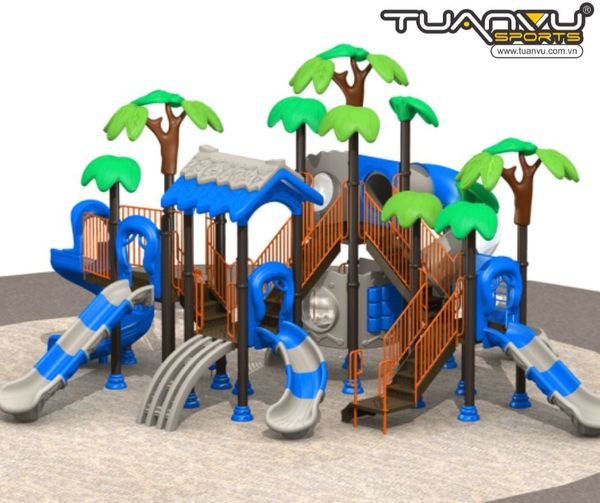 Bộ nhà cây mầm non ngoài trời 2 tầng, bo nha cay mam non ngoai troi 2 tang