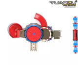 Sân chơi ngoài trời lâu đài đỏ mini 2 tầng, San choi ngoai troi lau dai do mini 2 tang