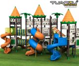 Sân chơi ngoài trời lâu đài rừng nhiệt đới 3 tầng, san choi ngoai troi lau dai rung nhiet doi 3 tang