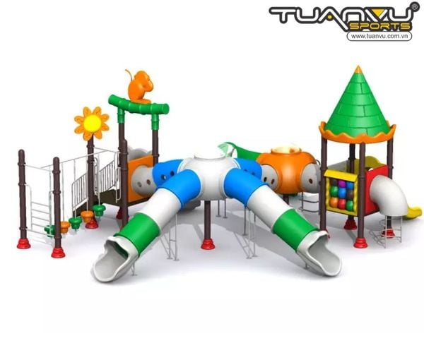 Sân chơi ngoài trời mầm non KP-CB107, san choi ngoai troi mam non kp cb107