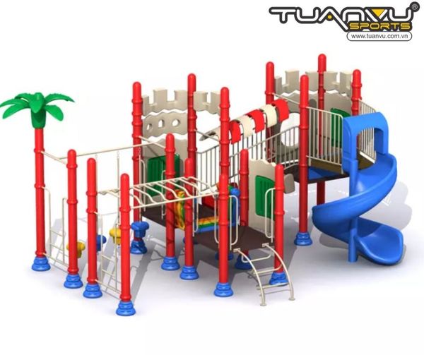 Sân chơi ngoài trời mầm non KP-CB119, san choi ngoai troi mam non kp cb119