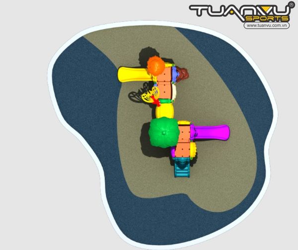 Sân chơi ngoài trời mầm non KP-QS001, san choi ngoai troi mam non kp qs001