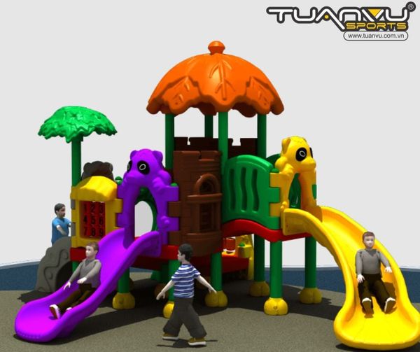 Sân chơi ngoài trời mầm non KP-QS002, san choi ngoai troi mam non kp qs002