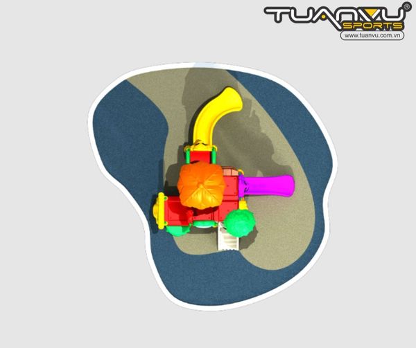 Sân chơi ngoài trời mầm non KP-QS002, san choi ngoai troi mam non kp qs002