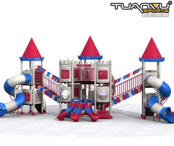 Sân chơi ngoài trời mầm non lâu đài KP-CB1129, san choi ngoai troi mam non lau dai kp cb1129