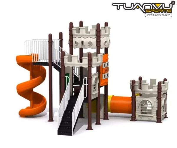 Sân chơi ngoài trời mầm non lâu đài KP-CB133, san choi ngoai troi mam non lau dai kp cb133