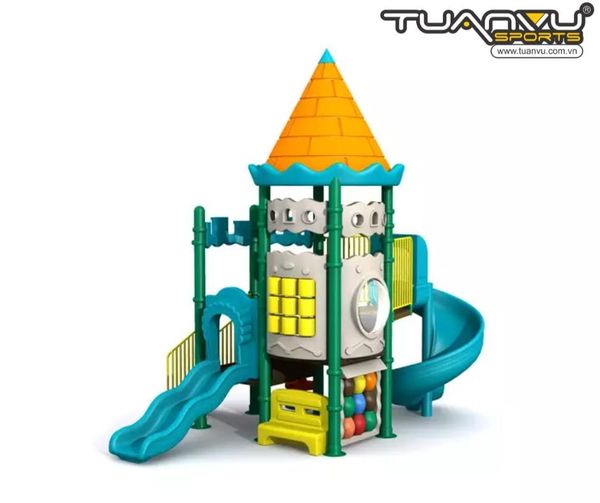 Sân chơi ngoài trời mầm non lâu đài sân sau, San choi ngoai troi mam non lau dai san sau