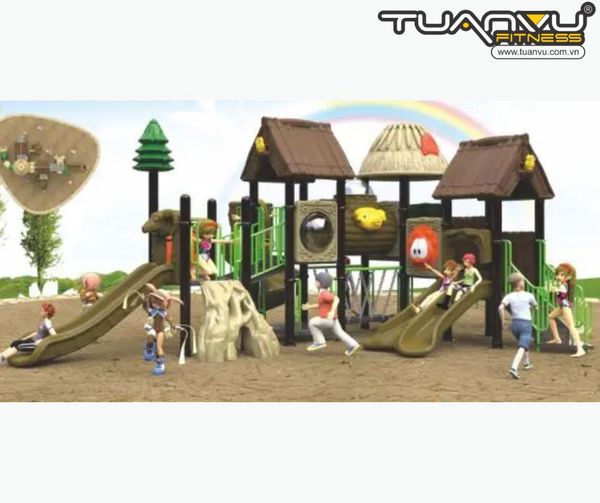Sân chơi ngoài trời mầm non nhà cây KP-TY020, san choi ngoai troi mam non nha cay kp ty020