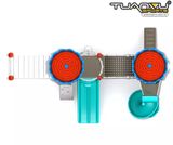 Sân chơi ngoài trời mầm non pháo đài với xà đu, San choi ngoai troi mam non phao dai voi xa du