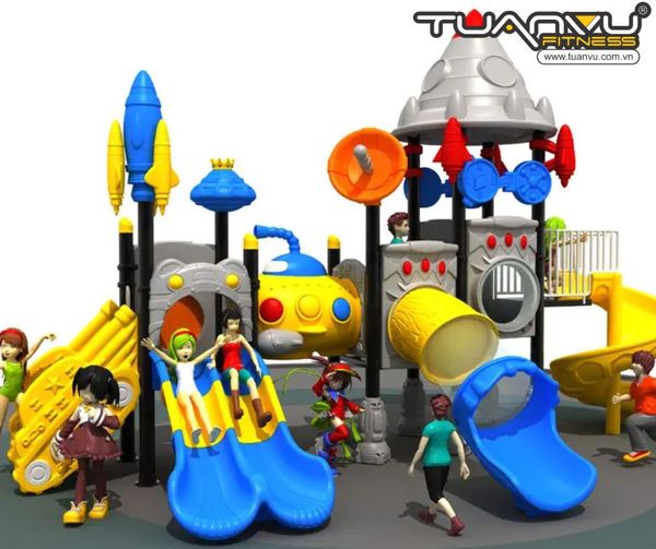 Sân chơi ngoài trời mầm non vũ trụ KP-TK005, san choi ngoai troi mam non vu tru kp tk005