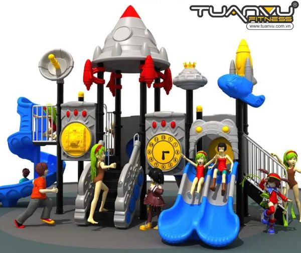 Sân chơi ngoài trời mầm non vũ trụ KP-TK009, san choi ngoai troi mam non vu tru kp tk009