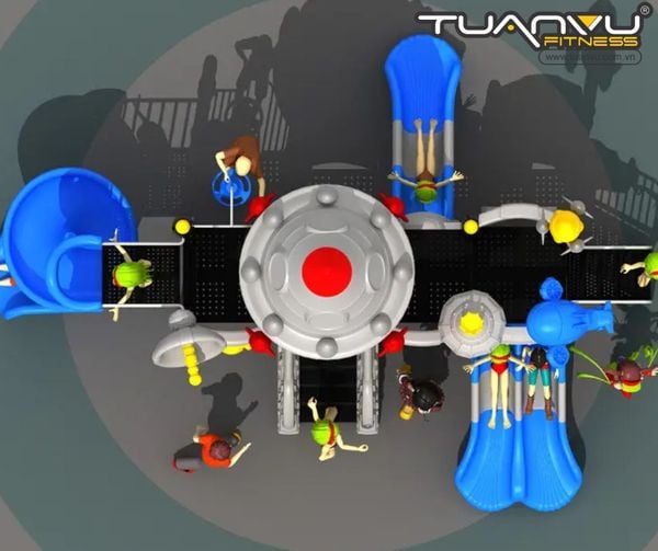 Sân chơi ngoài trời mầm non vũ trụ KP-TK009, san choi ngoai troi mam non vu tru kp tk009