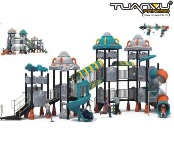 Sân chơi ngoài trời mầm non vũ trụ KP-TK017, san choi ngoai troi mam non vu tru kp tk017