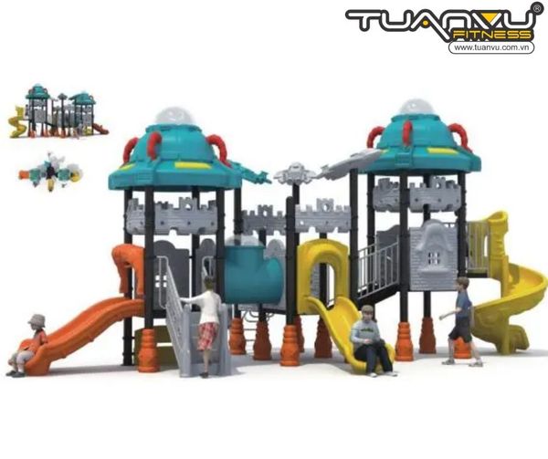 Sân chơi ngoài trời mầm non vũ trụ KP-TK018, san choi ngoai troi mam non vu tru kp tk018