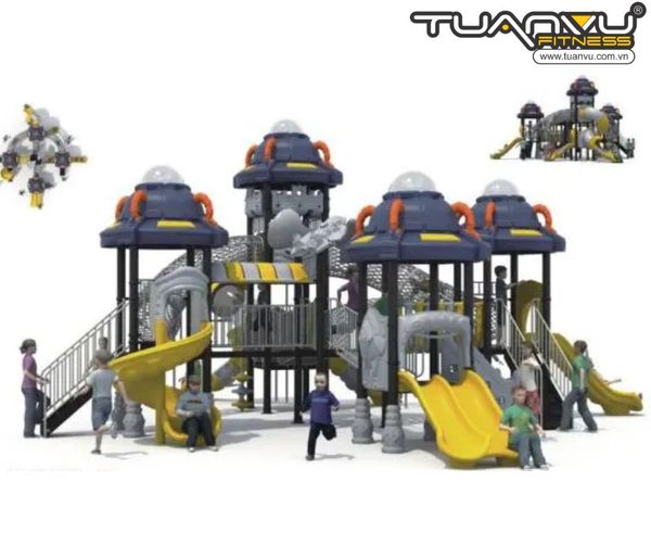 Sân chơi ngoài trời mầm non vũ trụ KP-TK021, san choi ngoai troi mam non vu tru kp tk021