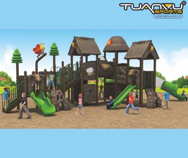 Sân chơi ngoài trời nhà cây 2 tầng KP-TY015, San choi ngoai troi nha cay 2 tang KP TY015