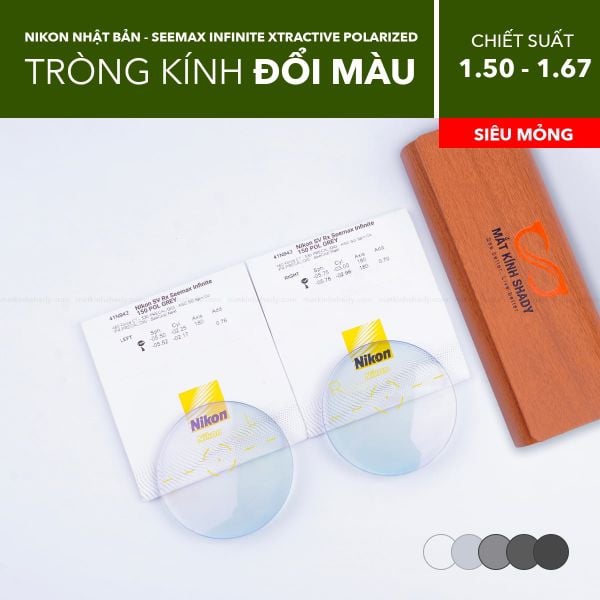 Tròng Kính Đổi Màu Nikon SeeMax Infinite XTRActive Polarized 1.50/ 1.59/ 1.60/ 1.67