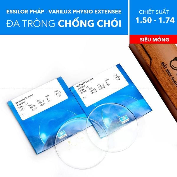 Tròng Kính Đa Tròng Chống Chói Essilor Varilux Physio Extensee Clear 1.50/ 1.59/ 1.60/ 1.67/ 1.74