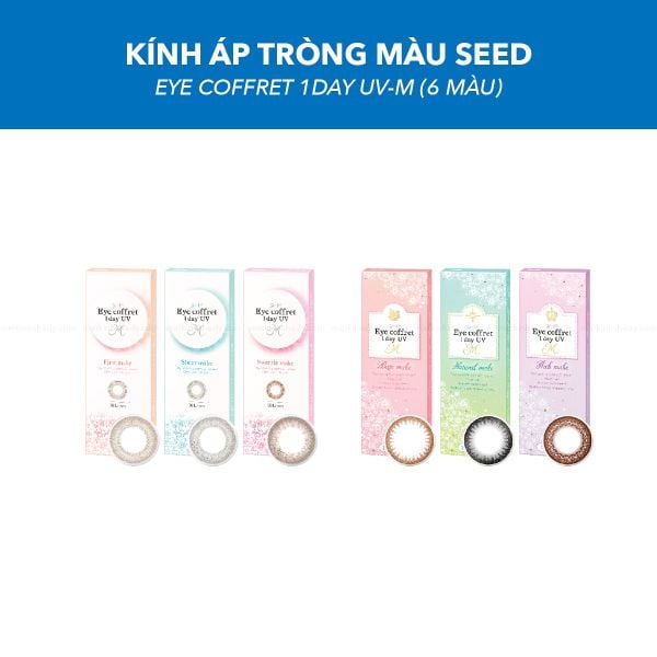 Kính Áp Tròng Màu SEED Eye coffret 1day UV-M (6 Màu)